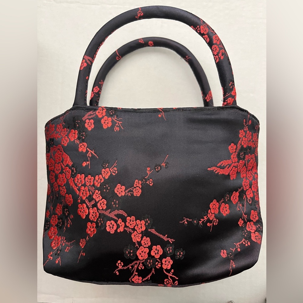 Black & Red Floral Mini Handbag